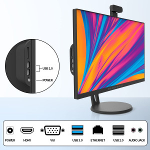 All in One 24-CB1789D Intel Core i5-10ème Gen- Gen-8 Go Ram-256 Go SSD + 1 To HDD-Windows 11 Pro-Ecran 24" tactile